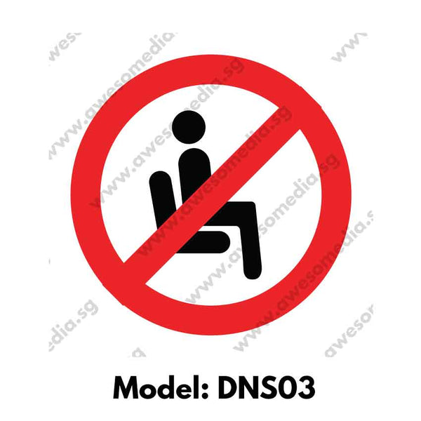 DNS03 - Social Distancing Do Not Sit Here Round [SG Ready Stock] - Awesomedia Pte Ltd
