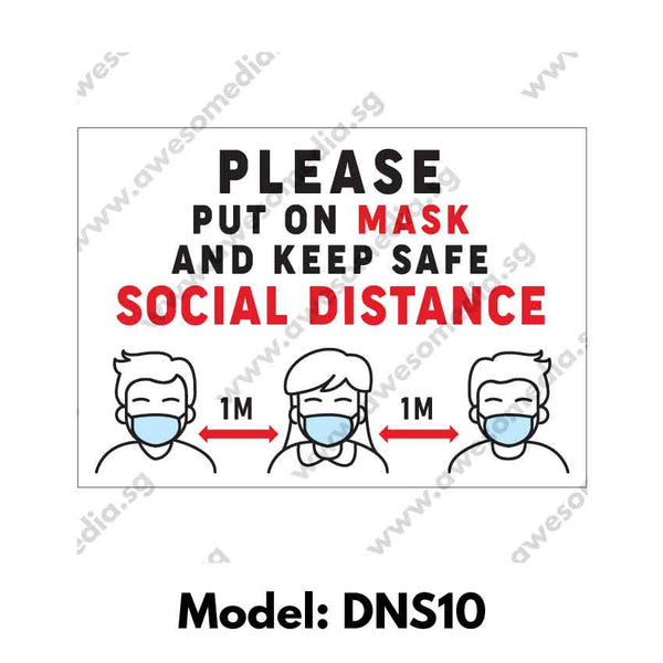 DNS10 - Social Distancing Sticker [SG Ready Stock] - Awesomedia Pte Ltd