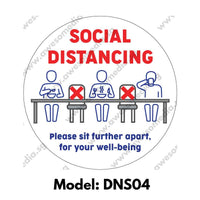 DNS04 - Social Distancing Do Not Sit Here Round [SG Ready Stock] - Awesomedia Pte Ltd