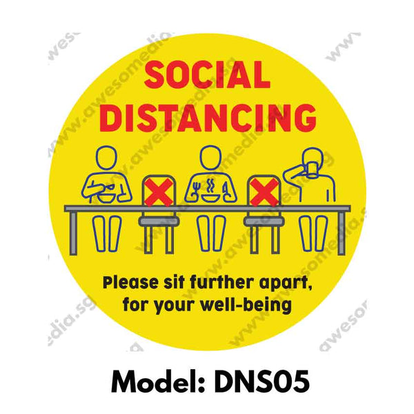 DNS05 - Social Distancing Do Not Sit Here Round [SG Ready Stock] - Awesomedia Pte Ltd