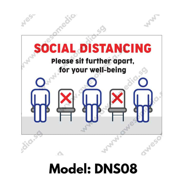 DNS08 - Social Distancing Sticker [SG Ready Stock] - Awesomedia Pte Ltd