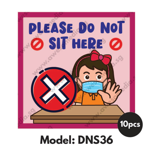 DNS36 - Preschool Do Not Sit Here Sticker - Awesomedia Pte Ltd