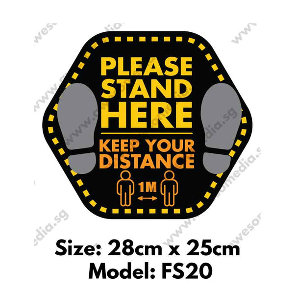 FS20 - Social Distancing Floor Sticker [SG Ready Stock] - Awesomedia Pte Ltd