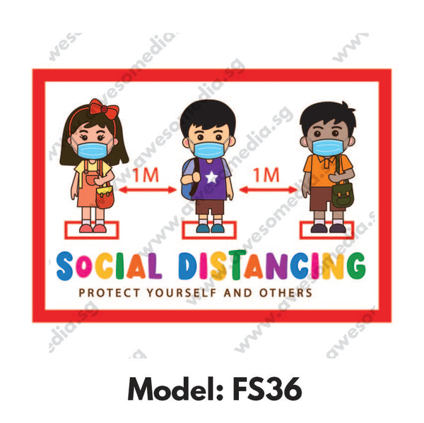 FS36 - Preschool Social Distancing Floor Sticker [SG Ready Stock] - Awesomedia Pte Ltd